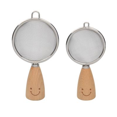 China Stored Smile DD414 Kitchen Home Instrument Set Gift Box Packing Wooden Eggbeater Mesh Spoon Tool Handle Set for sale