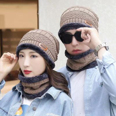 China GC54 COMMON Softly Thicken Wool Ski Hat Men Warm Hats Neck Warm Winter Wool Hat Set Men Women Beanie Knitted Cap Scarf for sale