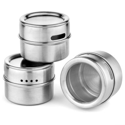 China Z259 Food Stainless Steel Seasoning Cans Containers For Herb Salt Pepper Spice Condiment Tins for sale