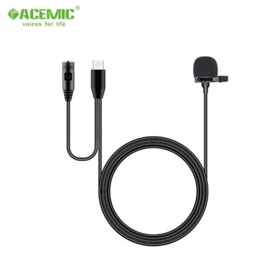 China Lavalier Microphone Vlog Microphone In Ear Function ACEMIC M1-B1 Motovlog Lapel Mic Smartphone TYPE-C for Android for Samsung for Huawei for Xiaomi for sale