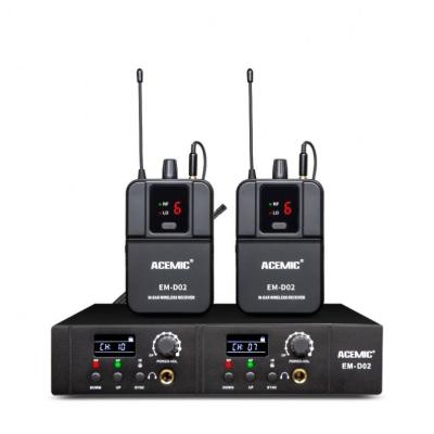 China NEW Lavalier RELEASE ACEMIC EM-D02 Dual Channel Radio In Ear Monitor System for sale