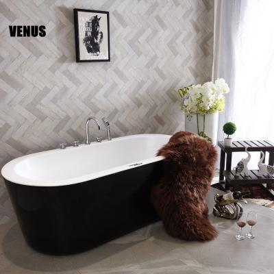 China China Free High Quality Suppliers Solid Bathroom Surrounds Freestanding Artificial Black Stone Bathtub for sale