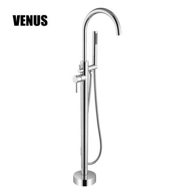 China Without Slide Bar CUPC Approved Bathroom Shower Mixer Floor Standing Faucet Holder Matching Tub for sale