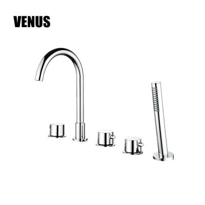 China Without Slide Bar Deck Mount 5 Holes Health Copper Bathroom Mixer Taps for sale