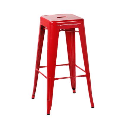 China Industrial home kitchen furniture industrial iron metal bar stools outdoor steel chair for dining room for sale