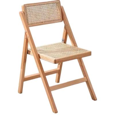 China Vintage Garden Lounge Cane Rattan Wicker Wooden Folding Detachable Chair for sale