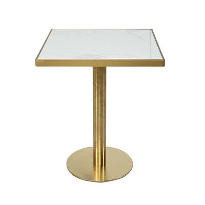 China Wholesale Modern Gold Luxury Coffee Hotel Wedding Table Dining Stainless Steel Tables for sale