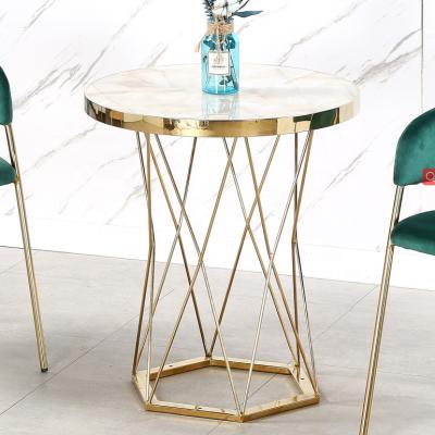 China Wholesale Modern Gold Chromed Acrylic Acrylic Top Table Frame For Dining for sale