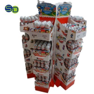 China Promotional Point of Purchase Surprise Easter Egg Toy Gift Product 4 Sides Pallet Display Stand Cardboard Retail Stores China Supplier for sale