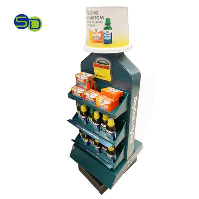 China C005 New Innovative Supermarket Pharmacy 3D Furniture POS Store Furniture Display Stand Bottle Shaped Medical Rack for sale