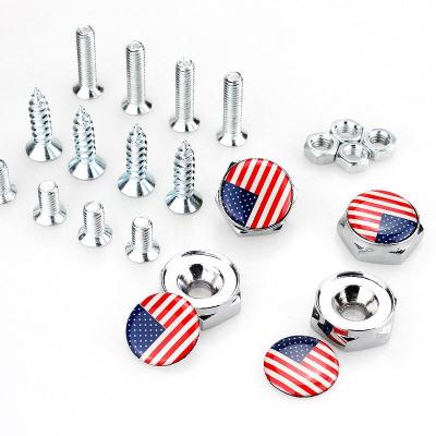 China China Stain Car Logo Metal License Plate Screws National Flag Screws for sale