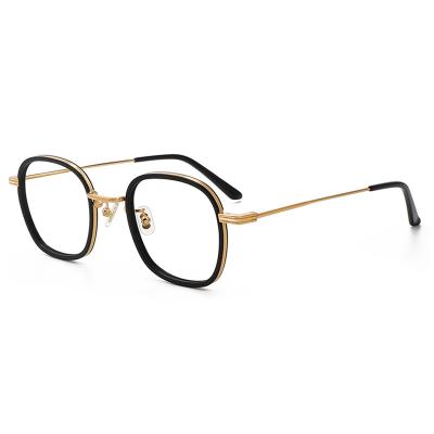 China New Pattern Lightweight Acetate Optical Spectacle Frame Unisex Square Shape Metal Optical Frames Steel Glasses for sale