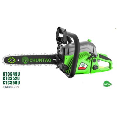 China New Popular 2-Stroke Gasoline Chainsaw Tool 2.2kw Engine Power Gasoline Chainsaw 52CC Wood Cutter Machine For Garden for sale