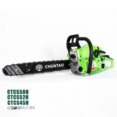 China OEM Service 2-Stroke Engine 2200W Power 52CC Power Cutting Saw Machine Gasoline Heavy Duty Chainsaw 2-Stroke For Farmers for sale