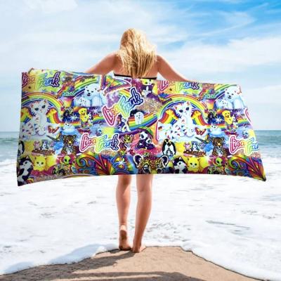 China Sustainable 2022 New Arrival Custom Print Digital Terry Loop Microfiber Fabric Double Antibacterial For Beach Towel In A Rolls for sale