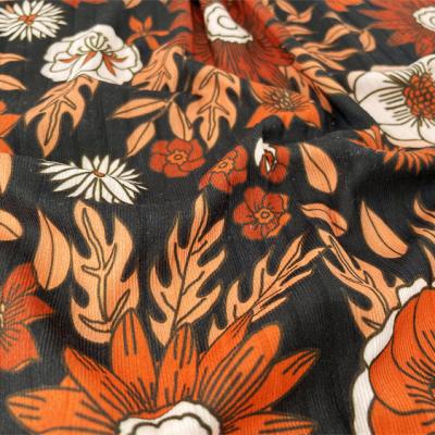 China Memory wholesale 4 way stretch no moq custom lovely dty printed brushed rib to knit fabric for sale