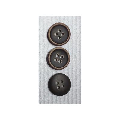 China Sustainable Black simple button, four hole retro shell button, customizable logo for sale