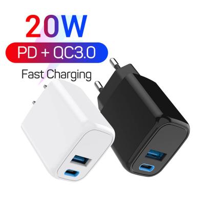 China Mobile Phone USB Type-C Quick Charging 20W USB-C Wall Charger Power Supply Adapter PD Fast Charging Power Adapter For iPhone for sale