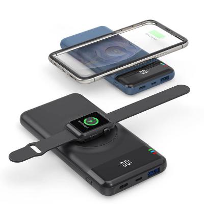 China Exclusive QC 3.0 18W PD Wireless Charger 10000mAh 20W Power Bank Supply Fast Portable External Battery Pack Charger For Apple Watch for sale