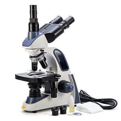 China Siedentopf trinocular with dual function eyepiece and C-mount adapter SWIFT-SW380T 40X-2500X advanced professional laboratory biological microscope Trinocular microscope with four objective lens for sale