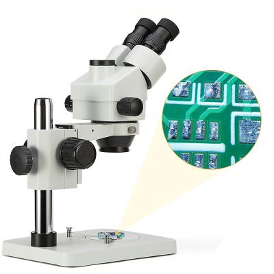 China Industrial Zoom PCB SWIFT 3.5X-90X Trinocular Microscope Light Microscopio Dual Simul-Focal Continuous Stereo Boom Stand for sale