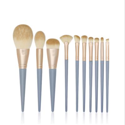 China Angular Blush 10PCS Morandi Makeup Set Brushes Special Makeup Ladies Blush Base Eyebrow Eye Makeup Brush Mixed Beauty Tools for sale