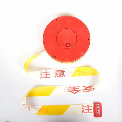 China Retractable Safety Warning Device Polyester Waterproof Safety Warning Device Red Belt for sale