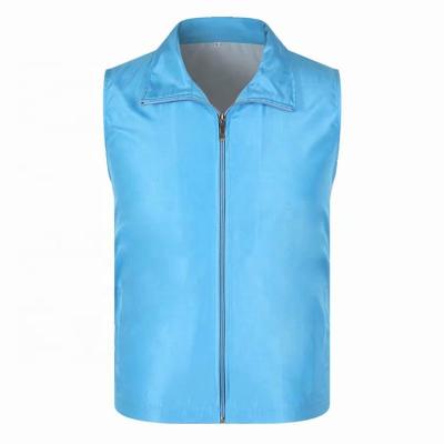 China Volunteer Full Zip Breathable Polyester Windproof Jacket Men's Work Sleeveless Vest Customize Color for sale