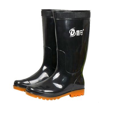 China Sweat-absorbent high boots black high tube factory direct PVC boots with men's raining boots for sale