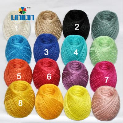 China 2mm Colored Jute Ropes Eco - Friendly Twines Thread Jute Twine Rope Roll for sale