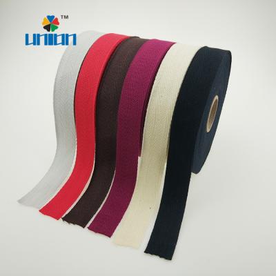 China Eco Friendly 100% Cotton 1 Inch Webbing For Bags And Garment for sale