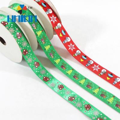 China Wholesale High Tenacity 1 Inch 25mm Custom Printed Ribbon For Christmas for sale