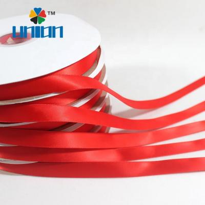 China Factory Wholesale Fast Delivery Red 100% Polyester Ribbon Satin for sale