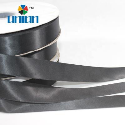 China Factory Wholesale High Quality 100% Polyester Double Face 20mm Gray Satin Ribbon for sale