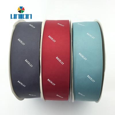 China Custom Print Viable 3/4 inch Grosgrain Ribbon Logo for sale