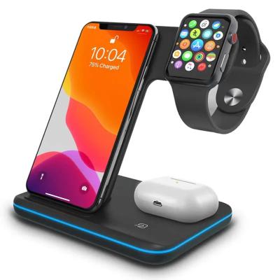 China Smart Watch Mousepad with Gaming Mouse Pad with Leather Original Car 3 in 1 Wireless Charger Transmitter PCB with Stand Hidden Apple Phone for sale