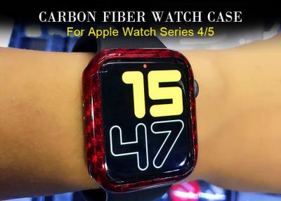 China Lightweight Red Glossy Carbon Fiber Apple Watch Case 44mm for sale