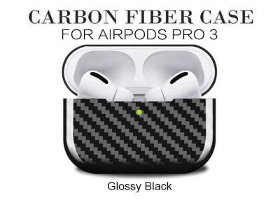 Cina Caso lucido di Airpods della fibra del carbonio della saia per Airpods pro 3 in vendita