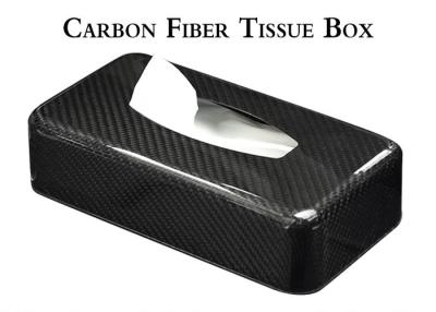 China Antioxidant 21*12*5.6cm Glossy Carbon Fiber Tissue Box for sale