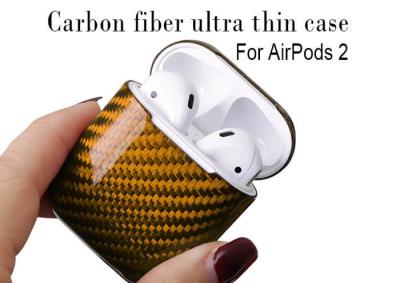 China Caso brillante impermeable de Airpods 2 de la fibra de carbono del final en venta