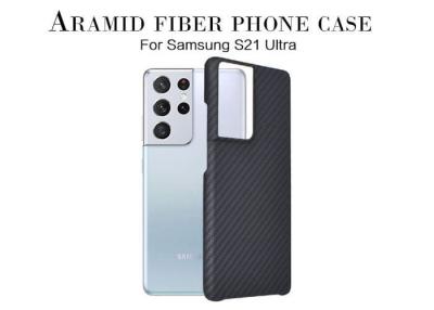 China Caja ligera de la fibra de carbono del color del negro del caso de Samsung S21 ultra Aramid en venta