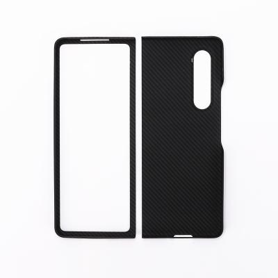 China Black Color Aramid Fiber Phone Case For Samsung Galaxy Z Fold 3 for sale