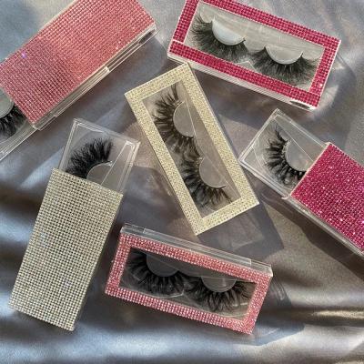 China 25-30 Times Wholesale False 3D Mink Full Strip Own Label Eyelashes Adhesive Vendor Customized Double Lashes Boxes for sale