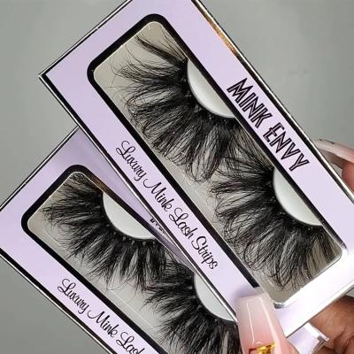 China 25-30 Times Wholesale Custom Design Full Fluffy Mink Eye Lash Case 25mm Mink Eyelash Vendor Customized Packaging 3d Strip Boxes for sale