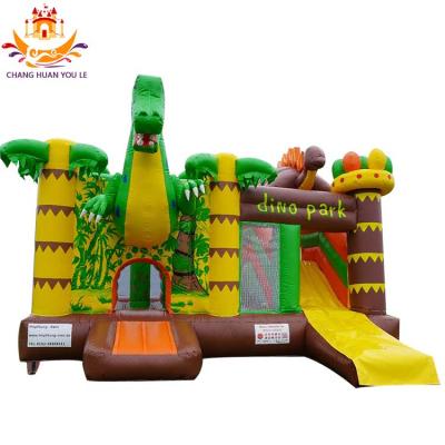 China PVC Dinosaur Castle Dino Park Animal Combo Jungle Inflatable Moonwalk Game For Kids Inflatable Bouncer Games for sale