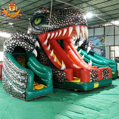 China Cute PVC Green Crocodile Castle Animals Bouncy Castle For Kids Baby Bounce Jumping Inflatable Bouncer Snake Animal Castle for sale