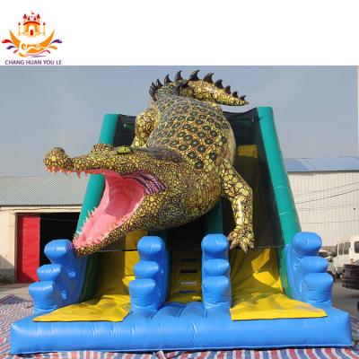 China PVC Ubackyard Gly Inflatable Crocodile Slides Games, Fierce Inflatable Air Dry Slide Rides Equipment for sale