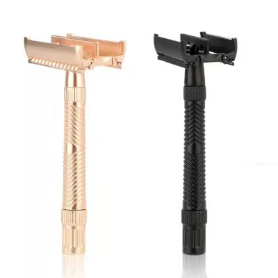 China Vintage Twin Adjustable Butterfly Blade Edge Butterfly Opening Shaving Razor Open Safety Razor for sale