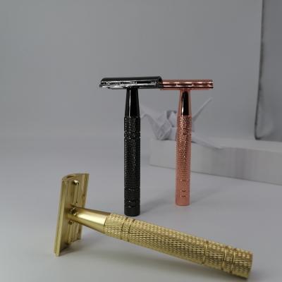 China Light Luxury Style Double Edge Manufacturer Double Edge Blade Aluminum Alloy Handle Straight Safety Razor for sale