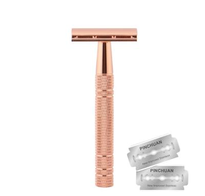 China Light Luxury Style Double Edge Manufacturer Double Edge Blade Aluminum Alloy Handle Straight Safety Razor for sale